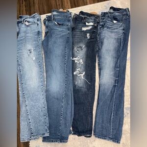 Aeropostale/ Levis Men's Blue Distressed Skinny Jeans 32x32